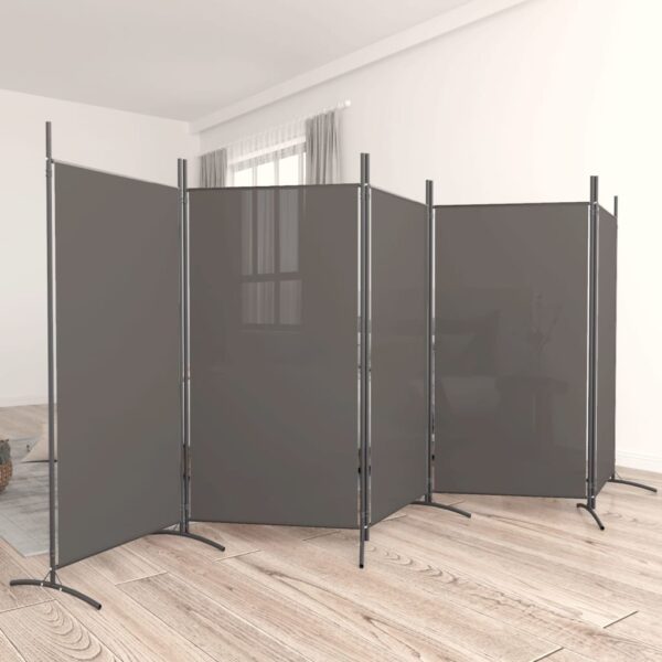 HomeDiscount-5-Panel Room Divider Anthracite 433x180 cm Fabric