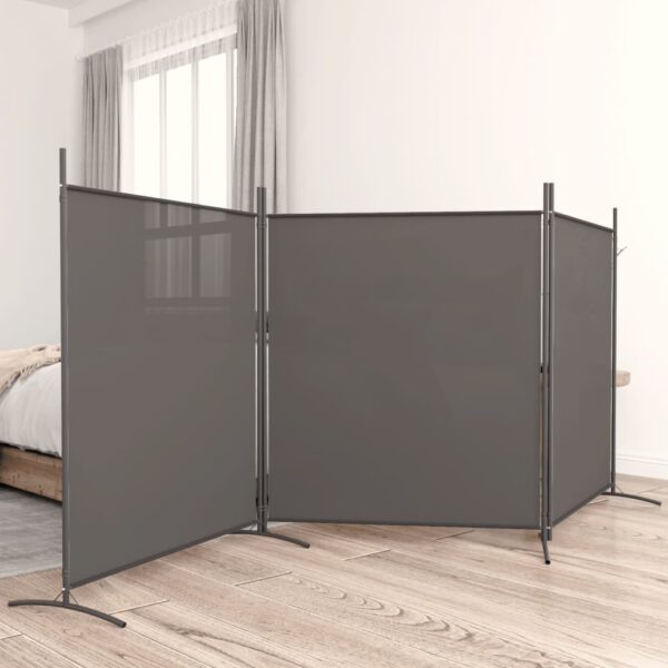 HomeDiscount-3-Panel Room Divider Anthracite 525x180 cm Fabric