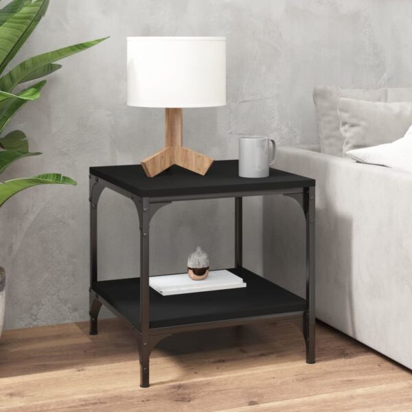 HomeDiscount-Coffee Table Black 50x50x40 cm Engineered Wood