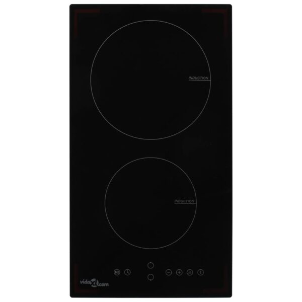 HomeDiscount-Induction Hob with 2 Burners Touch Control Glass 3500 W