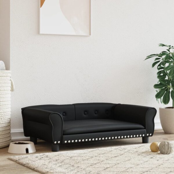 HomeDiscount-Dog Bed Black 95x55x30 cm Faux Leather