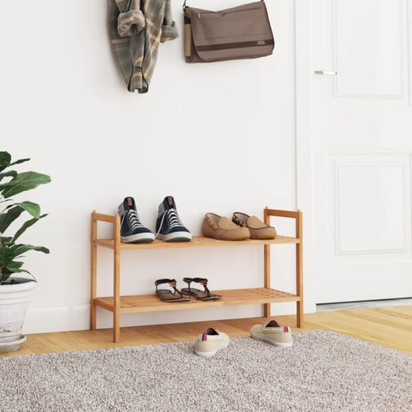 HomeDiscount-Shoe Rack 69x27x41 cm Solid Wood Walnut