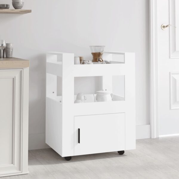 HomeDiscount-Kitchen Trolley White 60x45x80 cm Engineered Wood