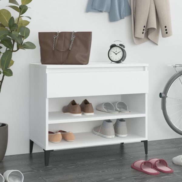 HomeDiscount-Shoe Cabinet White 70x36x60 cm Engineered Wood