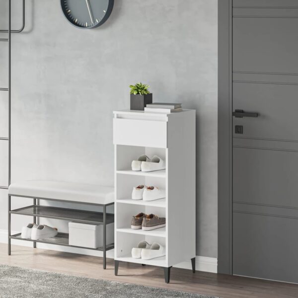 HomeDiscount-Shoe Rack White 40x36x105 cm Engineered Wood