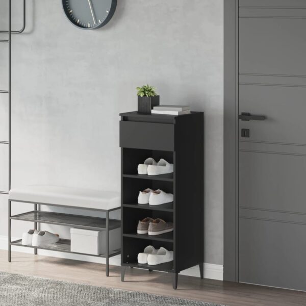 HomeDiscount-Shoe Rack Black 40x36x105 cm Engineered Wood