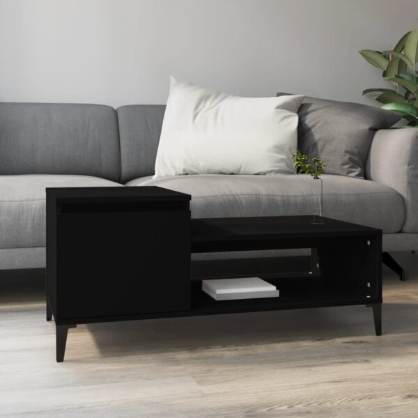 HomeDiscount-Coffee Table Black 100x50x45 cm Engineered Wood