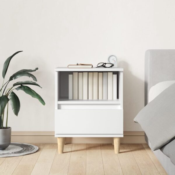 HomeDiscount-Bedside Cabinet White 40x35x50 cm