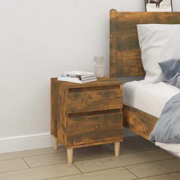 HomeDiscount-Bedside Cabinet Smoked Oak 40x35x50 cm