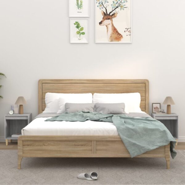 HomeDiscount-Bedside Cabinets 2 pcs Grey Sonoma 40x35x50 cm