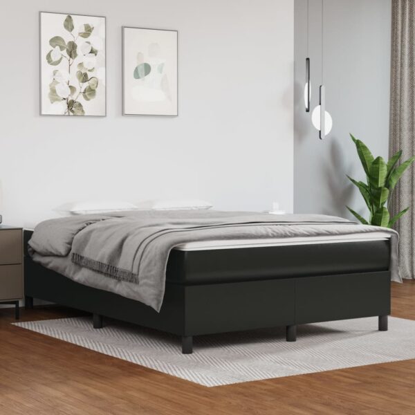 HomeDiscount-Bed Frame without Mattress Black Double Faux Leather