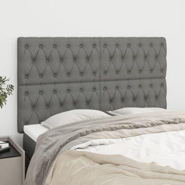 HomeDiscount-Headboards 4 pcs Dark Grey 80 cm Fabric