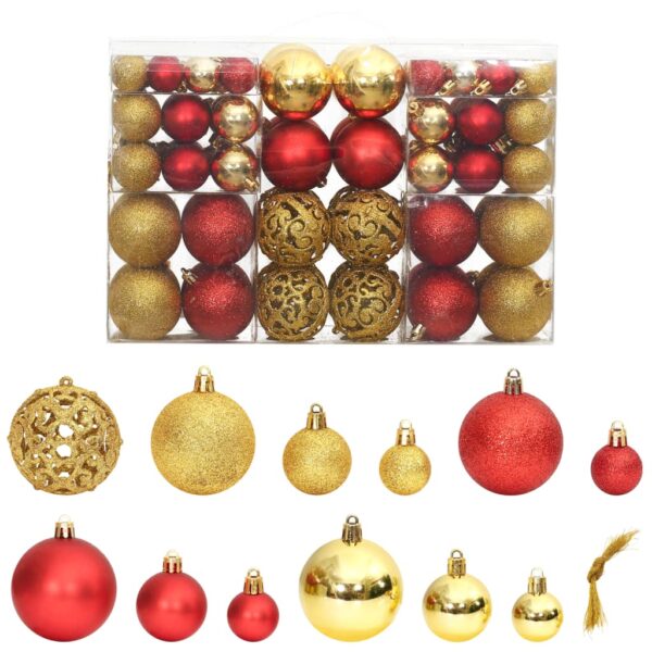 HomeDiscount-Christmas Baubles 100 pcs Gold and Wine Red 3 / 4 / 6 cm