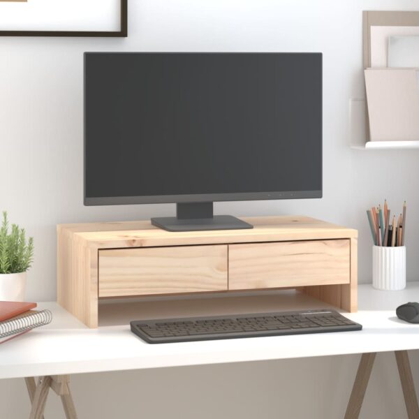 HomeDiscount-Monitor Stand 50x27x15 cm Solid Wood Pine