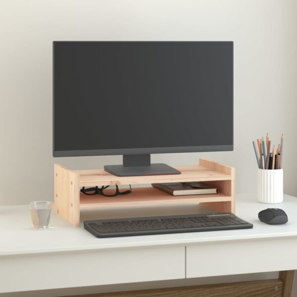 HomeDiscount-Monitor Stand 50x27x15 cm Solid Wood Pine