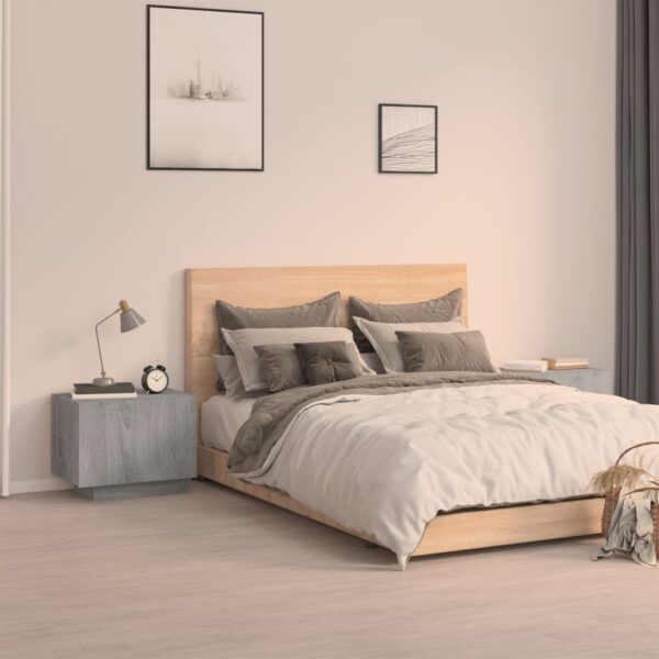 HomeDiscount-Bedside Cabinet Grey Sonoma 100x35x40 cm Engineered Wood