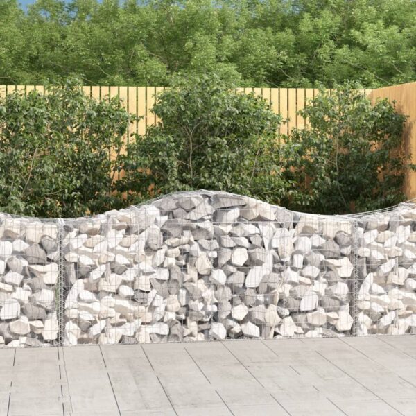 HomeDiscount-Arched Gabion Basket 200x50x80/100 cm Galvanised Iron