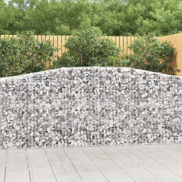 HomeDiscount-Arched Gabion Basket 400x50x100/120 cm Galvanised Iron