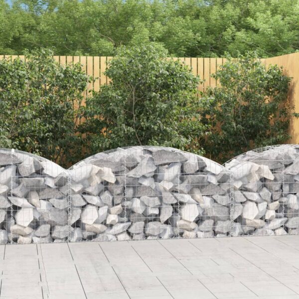 HomeDiscount-Arched Gabion Basket 150x50x60/80 cm Galvanised Iron