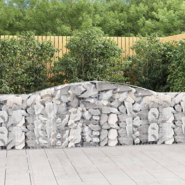 HomeDiscount-Arched Gabion Basket 400x30x80/100 cm Galvanised Iron