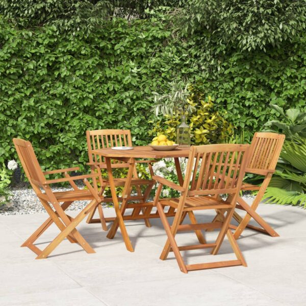 HomeDiscount-5 Piece Garden Dining Set Solid Wood Acacia