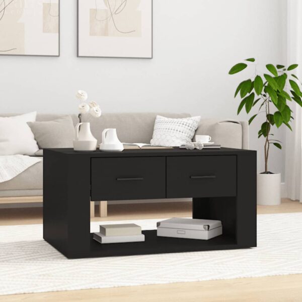 HomeDiscount-Coffee Table Black 80x50x40 cm Engineered Wood