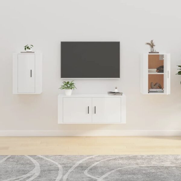 HomeDiscount-Wall Mounted TV Cabinets 2 pcs High Gloss White 40x34.5x60 cm