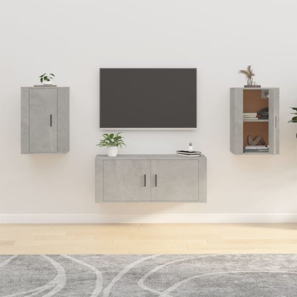 HomeDiscount-Wall Mounted TV Cabinets 2 pcs Concrete Grey 40x34.5x60 cm