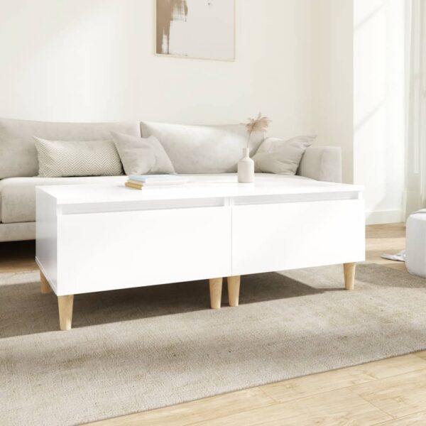 HomeDiscount-Side Tables 2 pcs High Gloss White 50x46x35 cm Engineered Wood