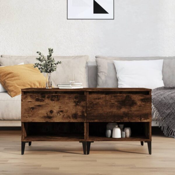 HomeDiscount-Side Tables 2 pcs Smoked Oak 50x46x50 cm Engineered Wood