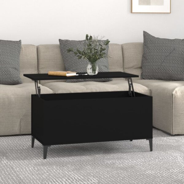 HomeDiscount-Coffee Table Black 90x44.5x45 cm Engineered Wood