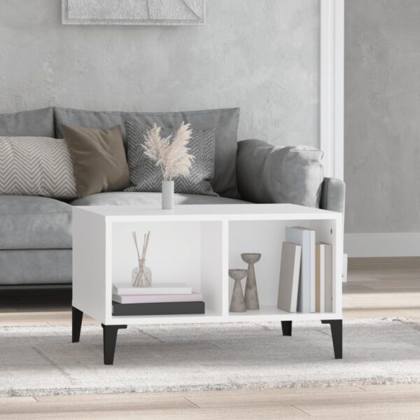 HomeDiscount-Coffee Table White 60x50x36.5 cm Engineered Wood