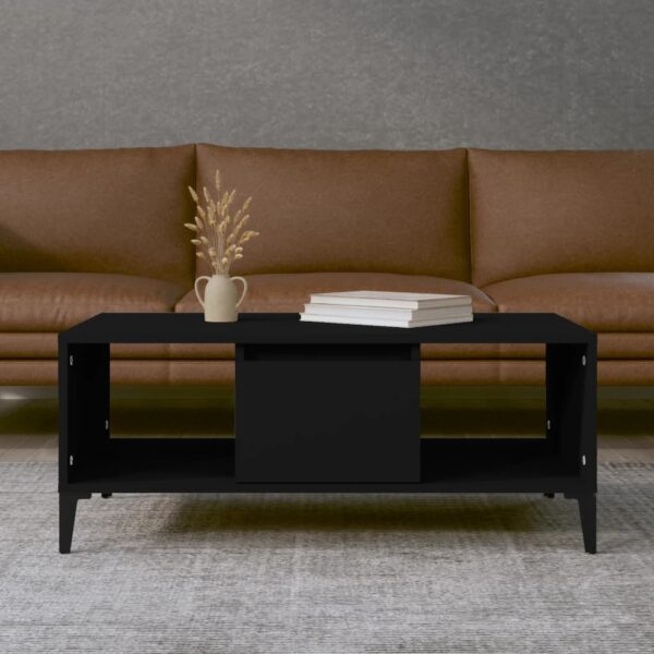 HomeDiscount-Coffee Table Black 90x50x36.5 cm Engineered Wood