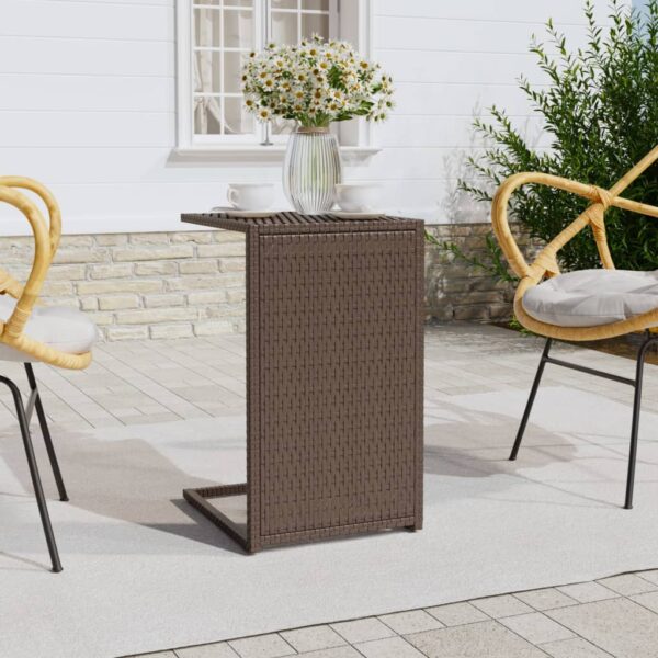 HomeDiscount-C Table Brown 40x35x60 cm Poly Rattan