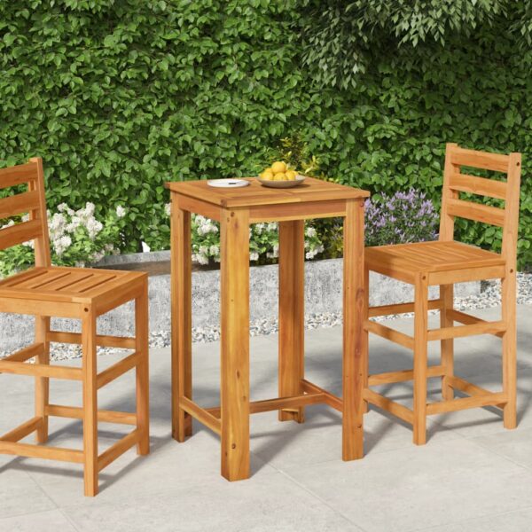 HomeDiscount-Garden Bar Table 60x60x105 cm Solid Wood Acacia