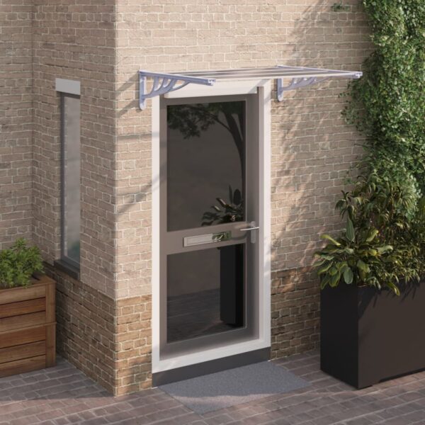 HomeDiscount-Door Canopy Grey and Transparent 122x90 cm Polycarbonate