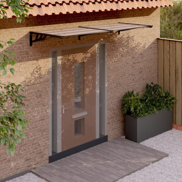 HomeDiscount-Door Canopy Black 239x90 cm Polycarbonate