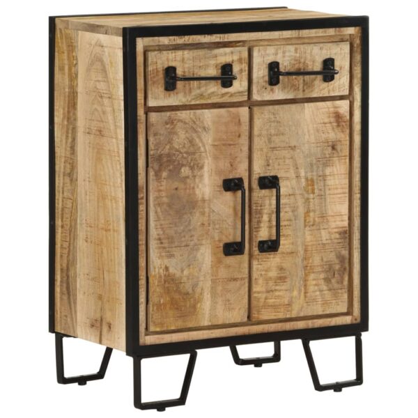 HomeDiscount-Sideboard with 2 Drawers 53x31x72 cm Solid Wood Mango and Iron