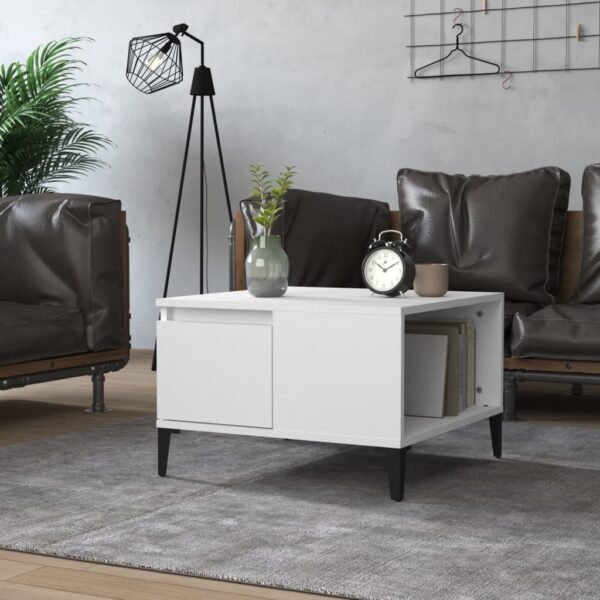 HomeDiscount-Coffee Table White 55x55x36.5 cm Engineered Wood