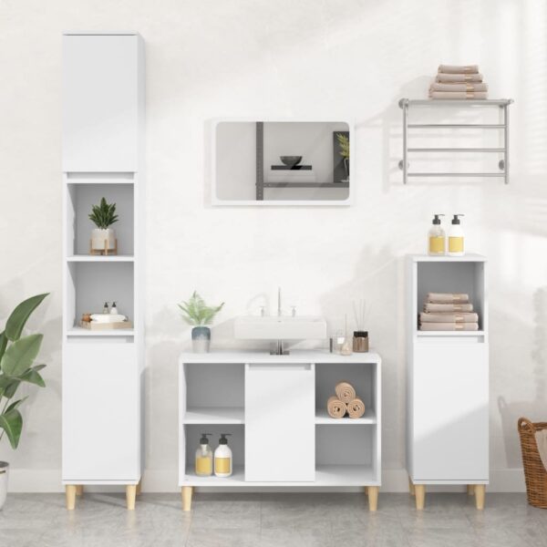 HomeDiscount-Sink Cabinet White 80x33x60 cm Engineered Wood