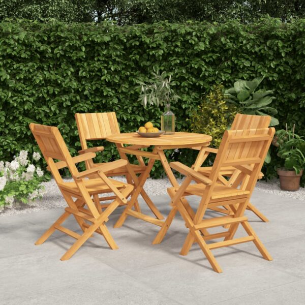 HomeDiscount-5 Piece Garden Dining Set Solid Wood Teak