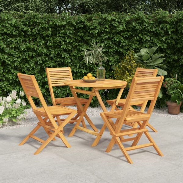 HomeDiscount-5 Piece Garden Dining Set Solid Wood Teak