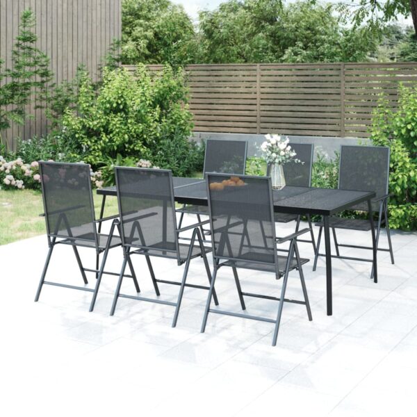 HomeDiscount-Garden Table Anthracite 200x100x72 cm Steel Mesh