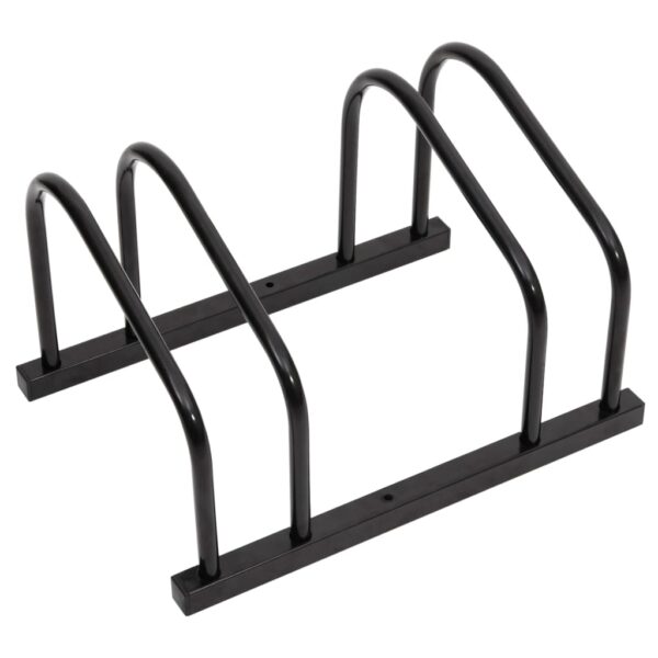 HomeDiscount-Bike Rack for 2 Bikes Black Steel