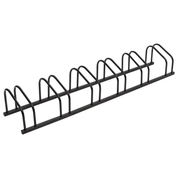 HomeDiscount-Bike Rack for 6 Bikes Black Steel