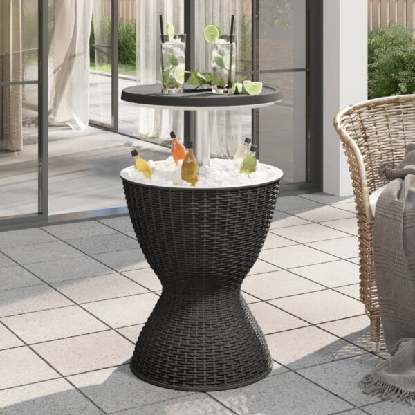 HomeDiscount-3-in-1 Ice Cooler Table Black Polypropylene