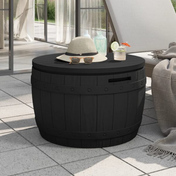 HomeDiscount-3-in-1 Garden Storage Box Black Polypropylene