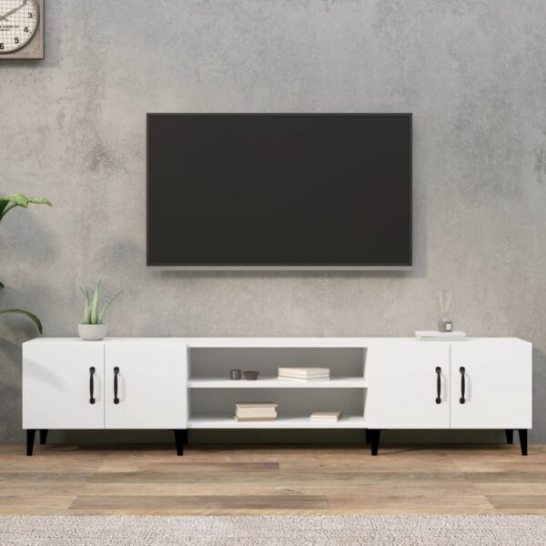 HomeDiscount-TV Cabinet White 180x31.5x40 cm Engineered Wood