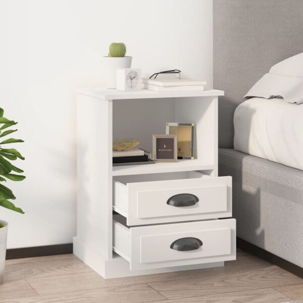 HomeDiscount-Bedside Cabinets 2 pcs White 43x36x60 cm