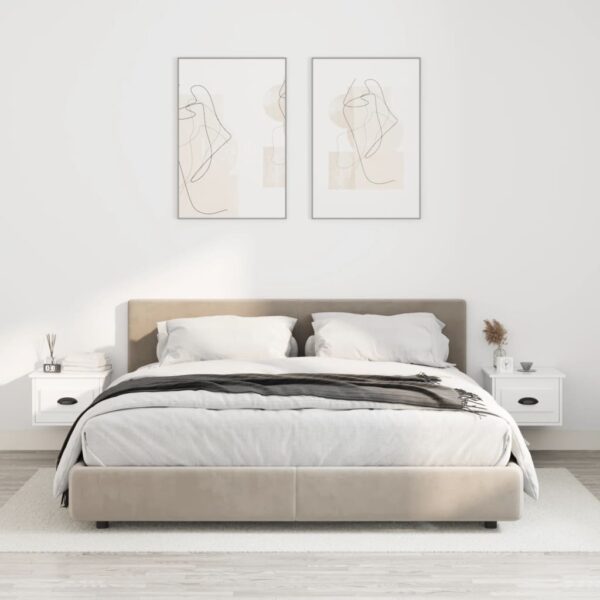 HomeDiscount-Wall-mounted Bedside Cabinets 2 pcs White 41.5x36x28cm